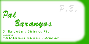 pal baranyos business card
