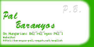 pal baranyos business card